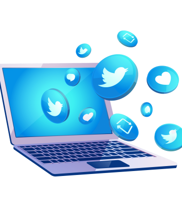 Twitter-3d-social-media-icon-with-laptop-dekstop-on-transparent-background-PNG-6